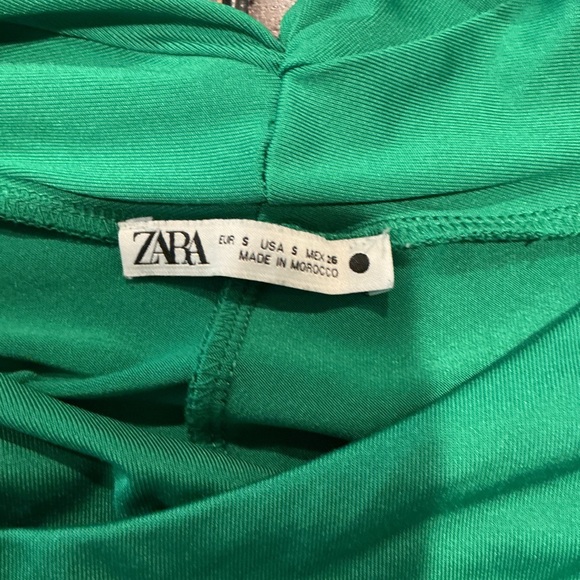 ZARA Emerald Green Long Sleeve Bodysuit Draped Neck Size S - Picture 7 of 7